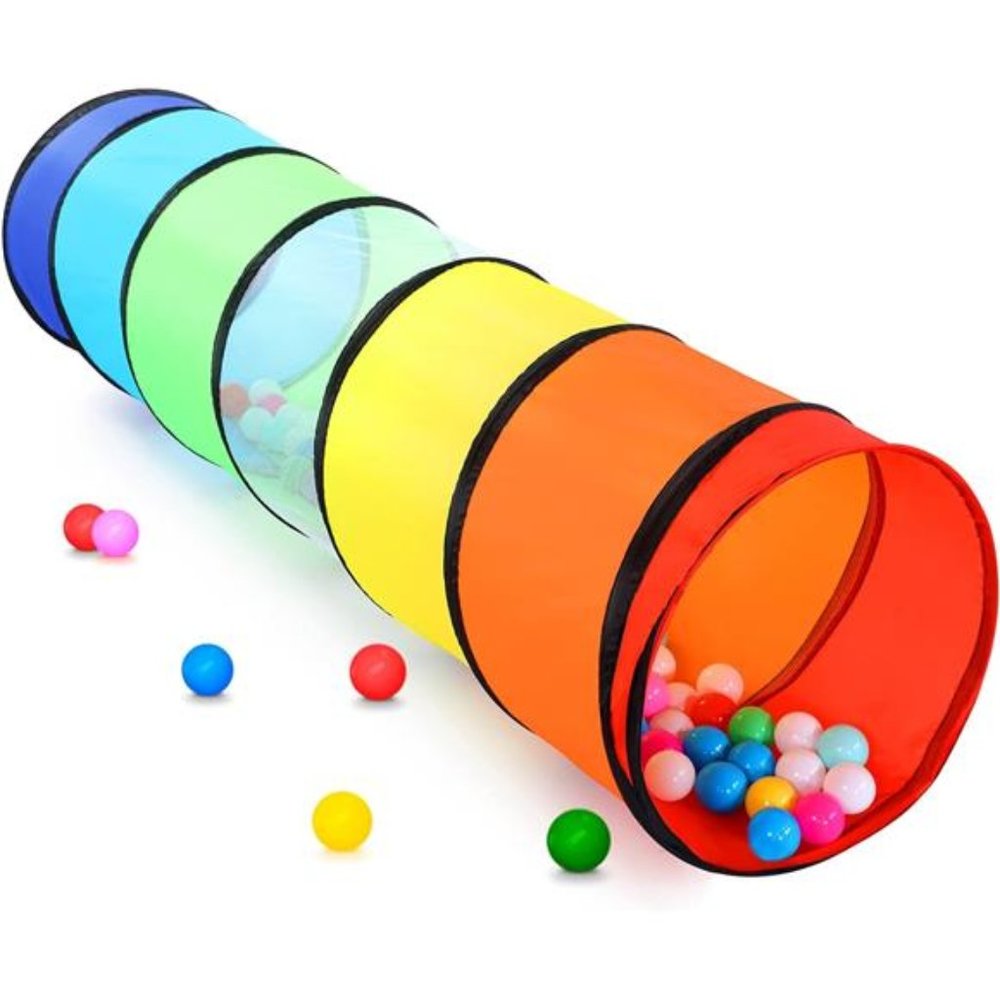 Kids Play Tunnel Tent for Toddlers, Colorful Pop Up Crawl Tunnel Toy for Baby